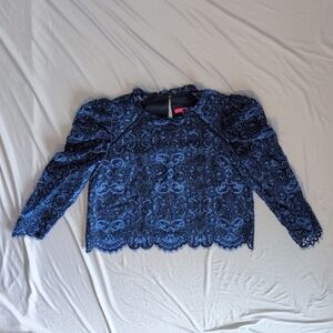 Lilly Pulitzer Navy Lace Blouse
